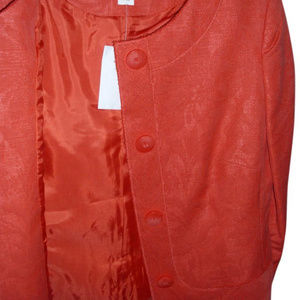 Bright short fitted brocade mandarin suit jacket